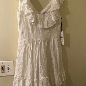 Calvin Klein Tiered Dress, White, 4P